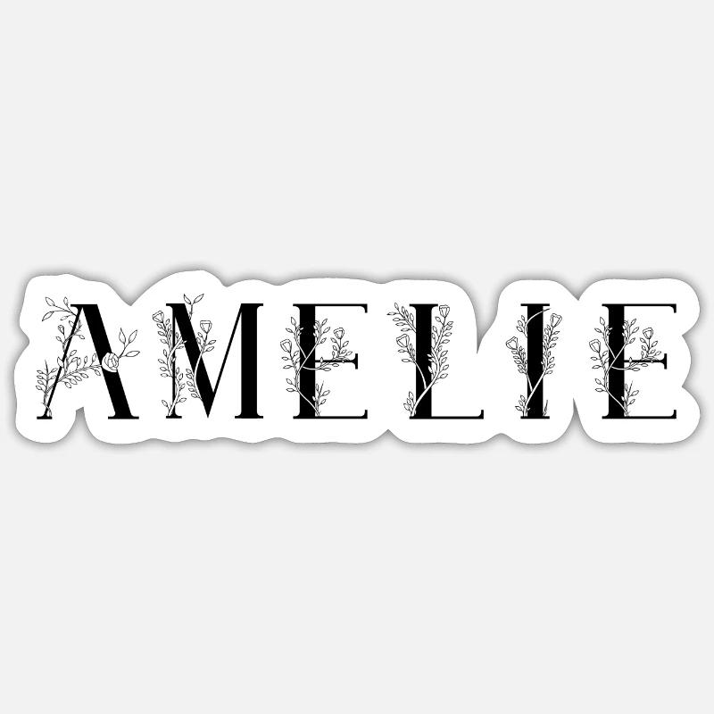 Nom - Amélie - Sticker taille S (10 x 10 cm) - blanc mat