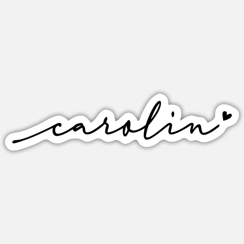 Nom cursif Carolin - Sticker taille S (10 x 10 cm) - blanc mat