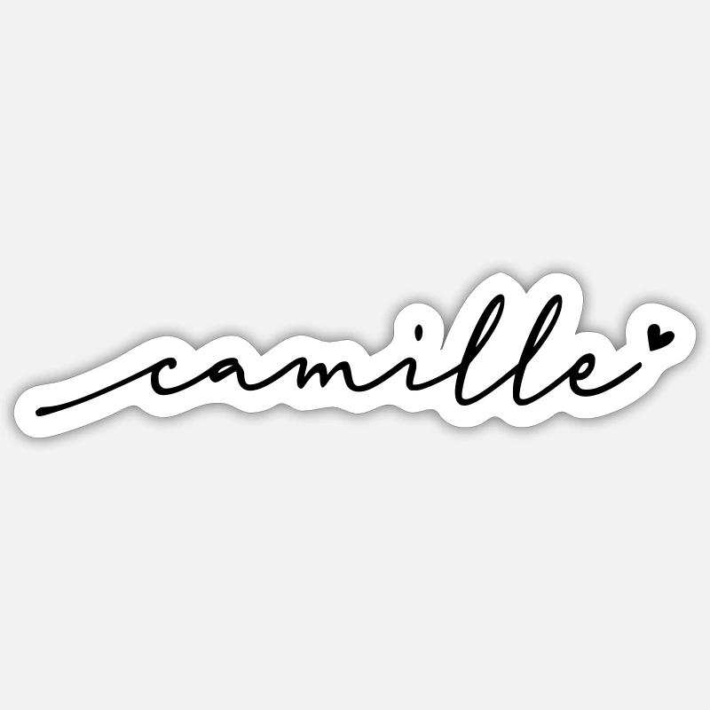 Camille Cursive Name - Sticker size S (10 x 10 cm) - white matte