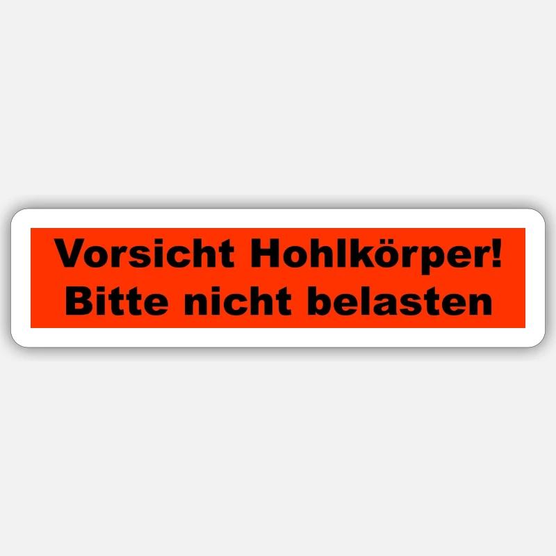 Vorsicht Hohlkörper - Sticker Größe S (10 x 10 cm) - Mattweiß