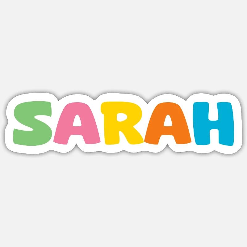 Name - Sarah - Sticker Größe S (10 x 10 cm) - Mattweiß