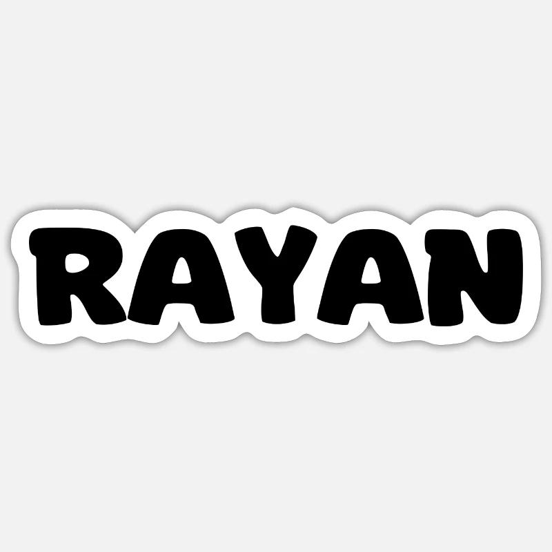 Nom - Rayan - Sticker taille S (10 x 10 cm) - blanc mat