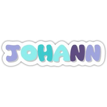 Nom - Johann - Sticker taille S (10 x 10 cm) - blanc mat - Devant