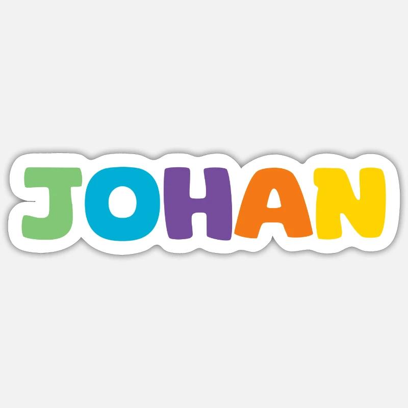 Nom - Johan - Sticker taille S (10 x 10 cm) - blanc mat