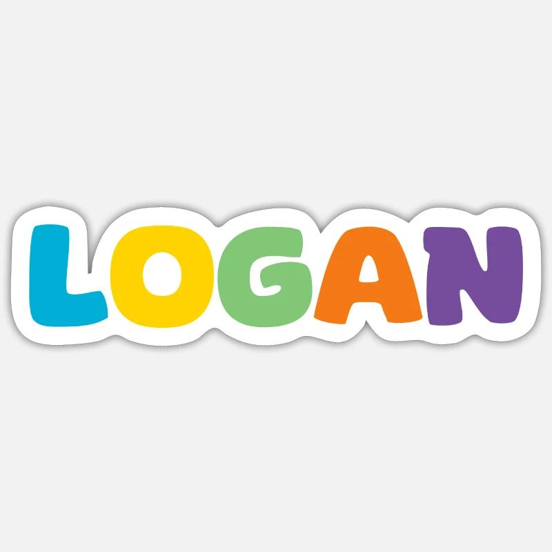 Nom - Logan - Sticker taille S (10 x 10 cm) - blanc mat