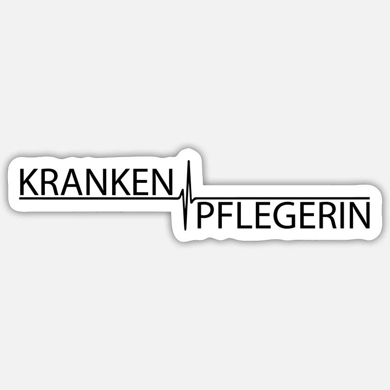 EKG Krankenpflegerin Herzschlag - Sticker Größe S (10 x 10 cm) - Mattweiß
