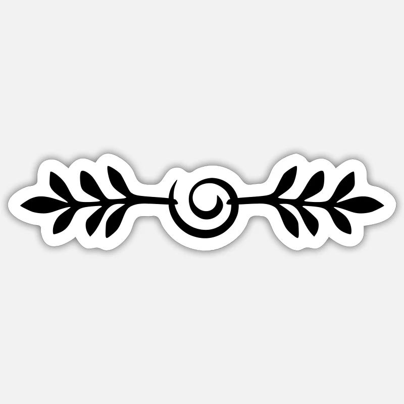 Ligne de brindilles Squiggles - Sticker taille S (10 x 10 cm) - blanc mat