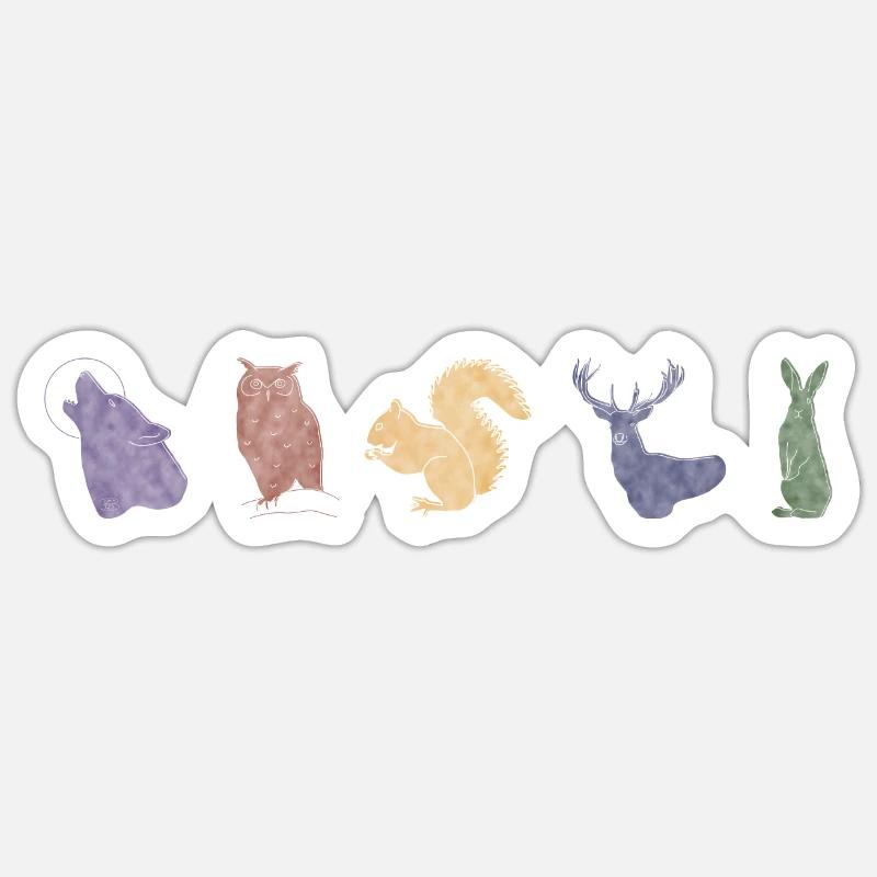 Boho Line Art Design, série « Bois » Sticker taille S (10 x 10 cm)