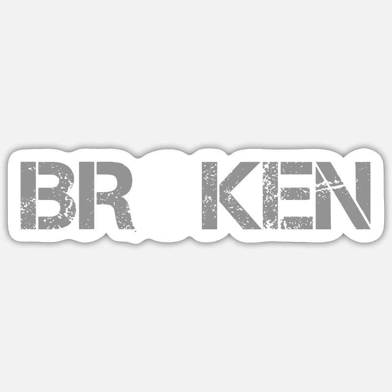 Cassé - Sticker taille S (10 x 10 cm) - blanc mat