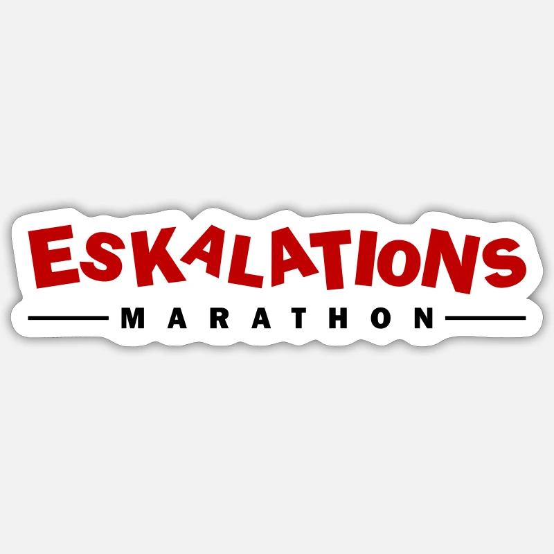 Eskalations Marathon - Sticker Größe S (10 x 10 cm) - Mattweiß
