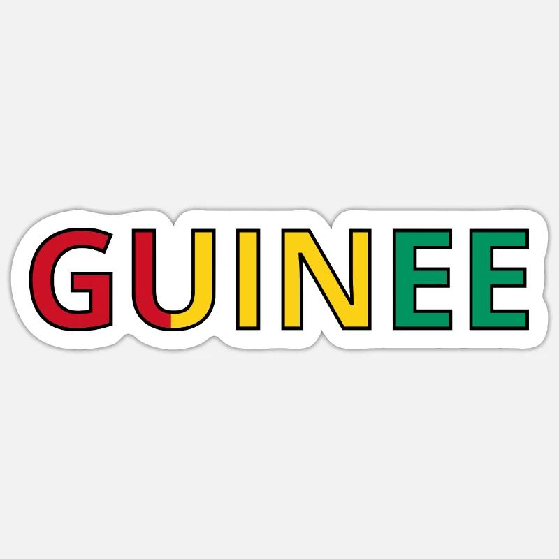 Drapeau Guinée - Sticker taille S (10 x 10 cm) - blanc mat