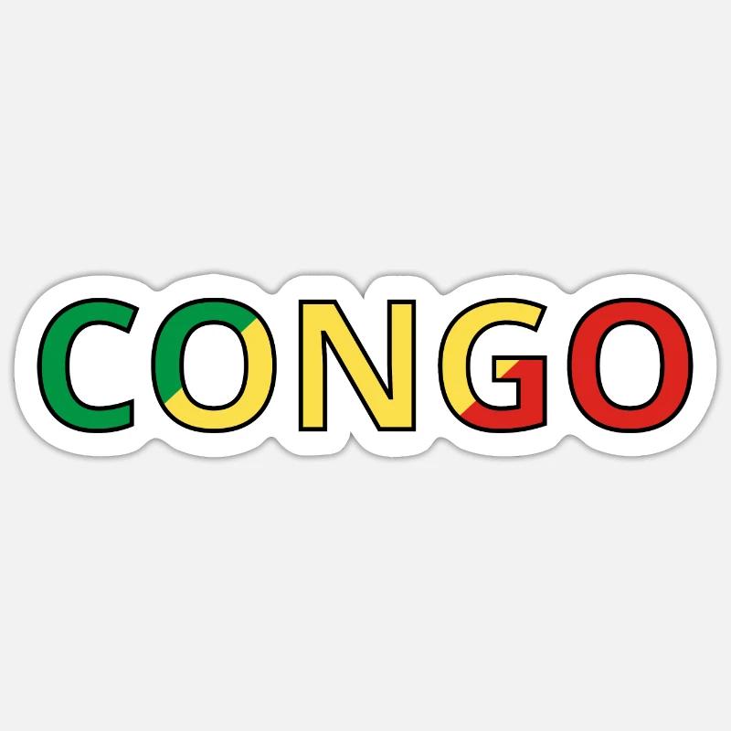 Congo Flag Sticker size S (10 x 10 cm)