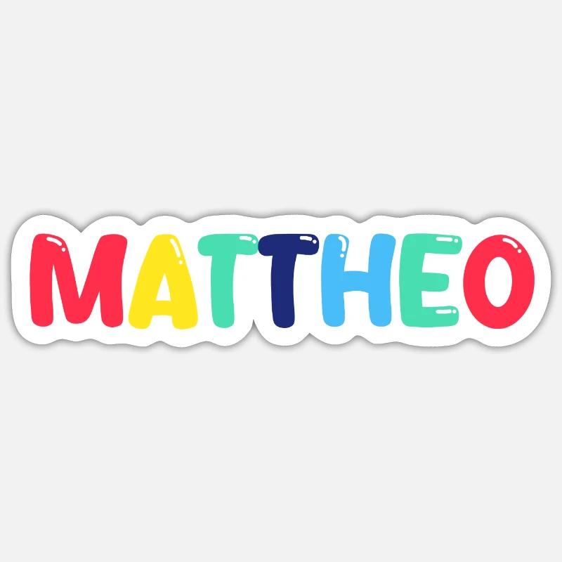 Name - Mattheo - Sticker Größe S (10 x 10 cm) - Mattweiß