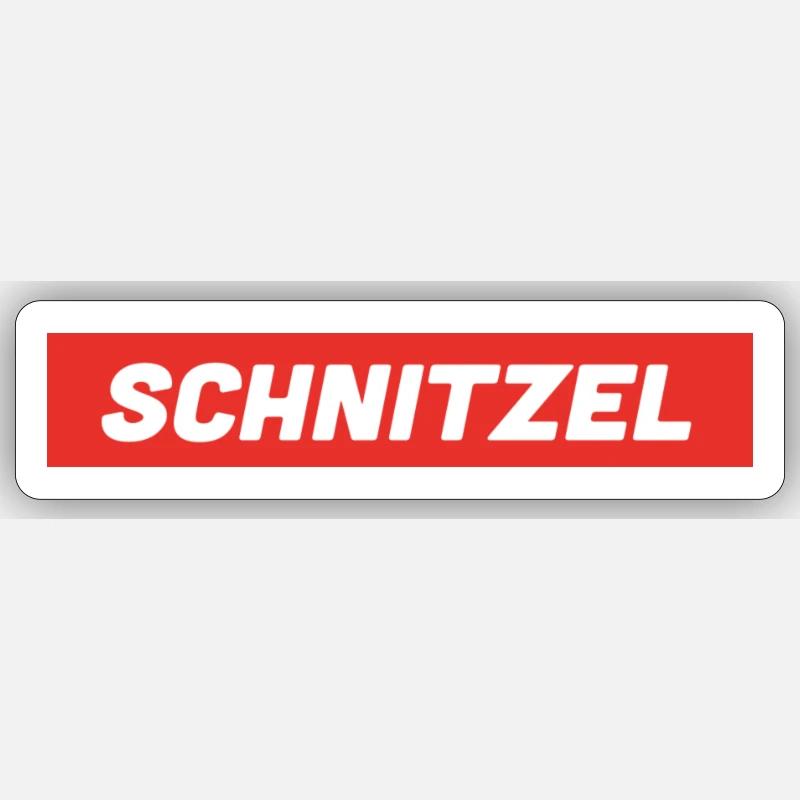 Schnitzel - Sticker Größe S (10 x 10 cm) - Mattweiß