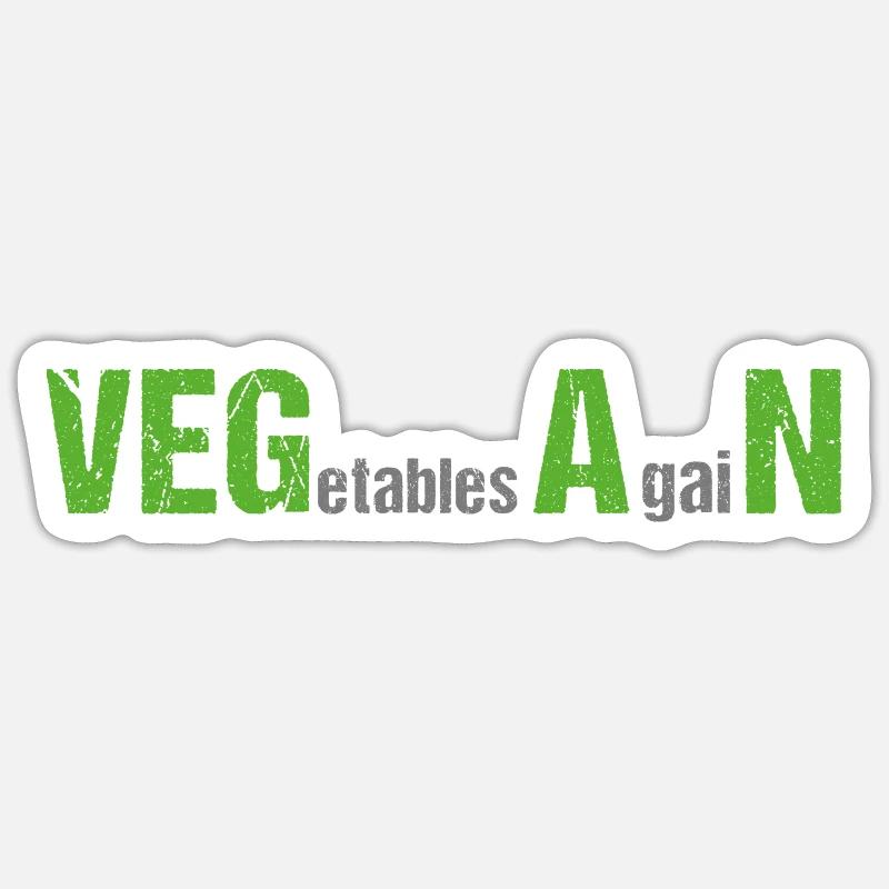 VEGetables AgaiN - Vegan - Sticker size S (10 x 10 cm) - white matte