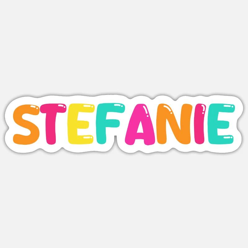 Nom - Stefanie - Sticker taille S (10 x 10 cm) - blanc mat