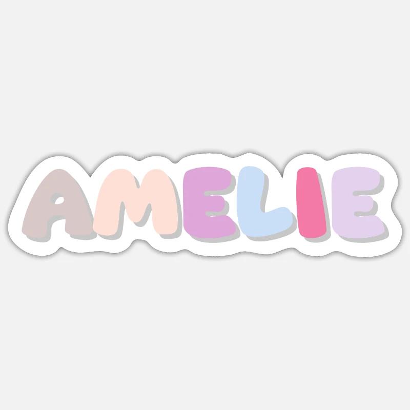 Name - Amelie - Sticker Größe S (10 x 10 cm) - Mattweiß