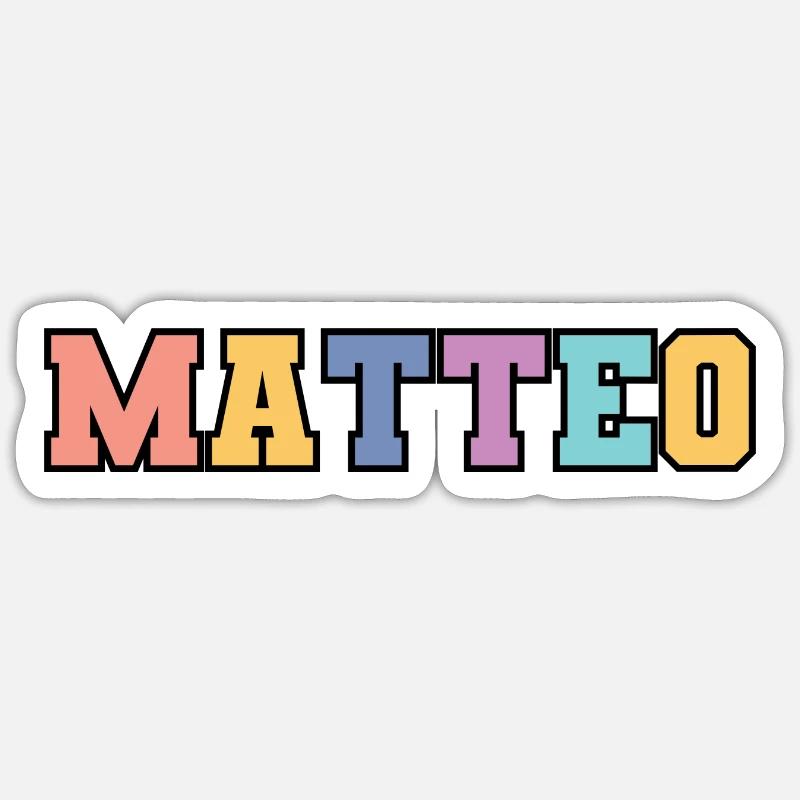 Name - Matteo - Sticker Größe S (10 x 10 cm) - Mattweiß