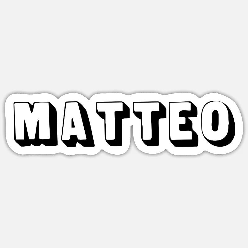 Nom - Matteo - Sticker taille S (10 x 10 cm) - blanc mat