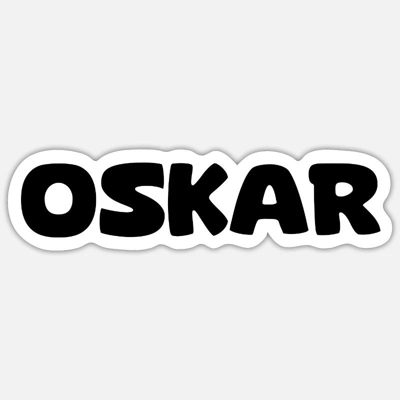 Nom - Oskar - Sticker taille S (10 x 10 cm) - blanc mat