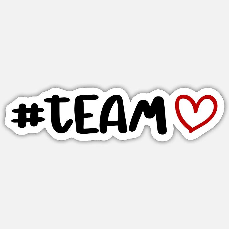 Coeur d'équipe - Sticker taille S (10 x 10 cm) - blanc mat