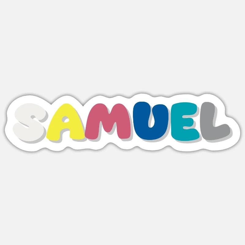 Nom - Samuel - Sticker taille S (10 x 10 cm) - blanc mat
