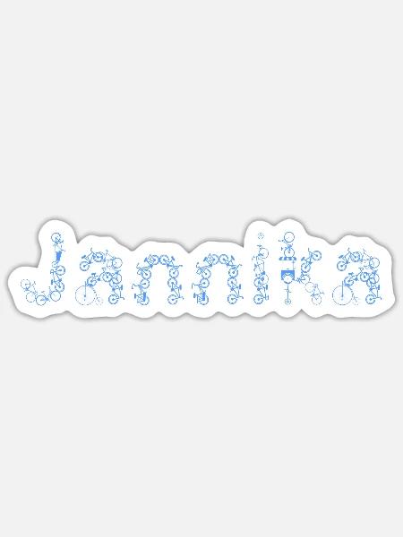 FahrradJannika - Sticker Größe S (10 x 10 cm) - Mattweiß