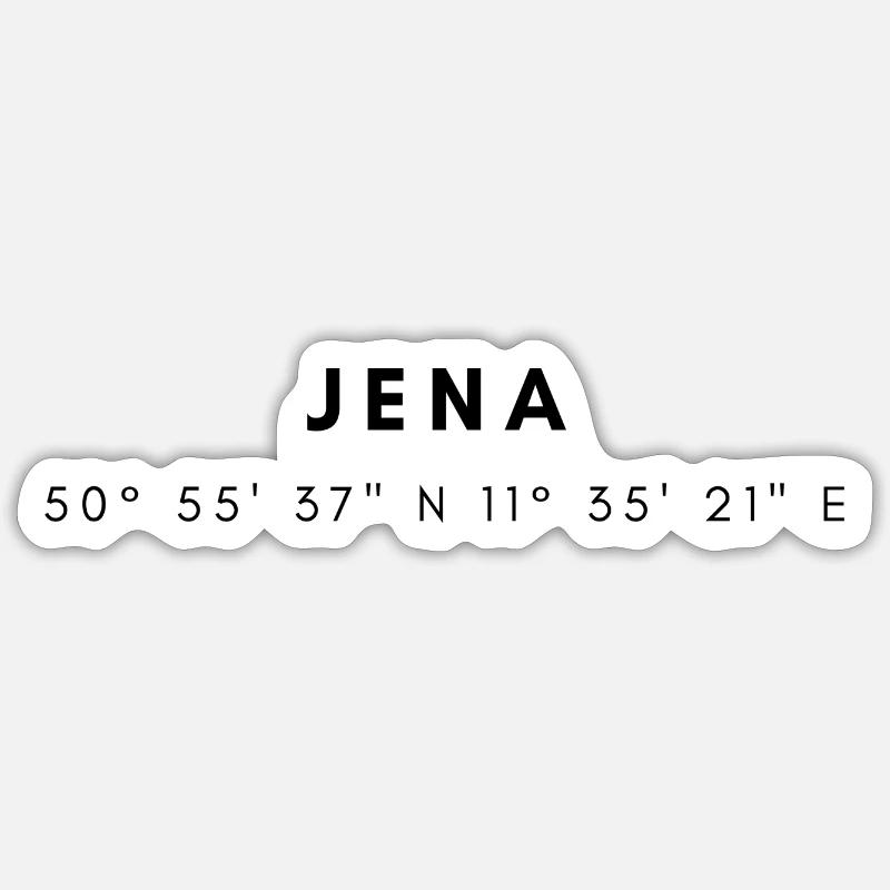 Coordonnées d’Iéna - Sticker taille S (10 x 10 cm) - blanc mat