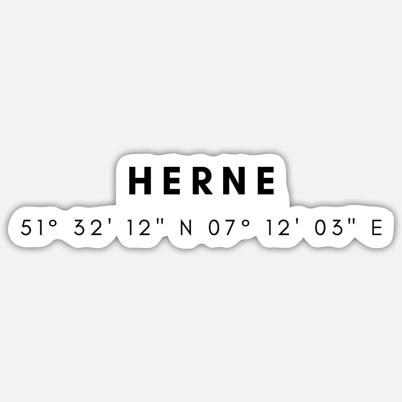 Coordonnées de Herne Sticker taille S (10 x 10 cm)