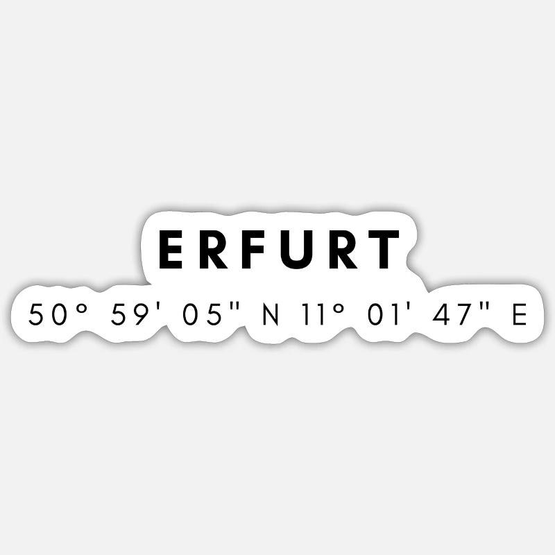 Erfurt coordinates Sticker size S (10 x 10 cm)
