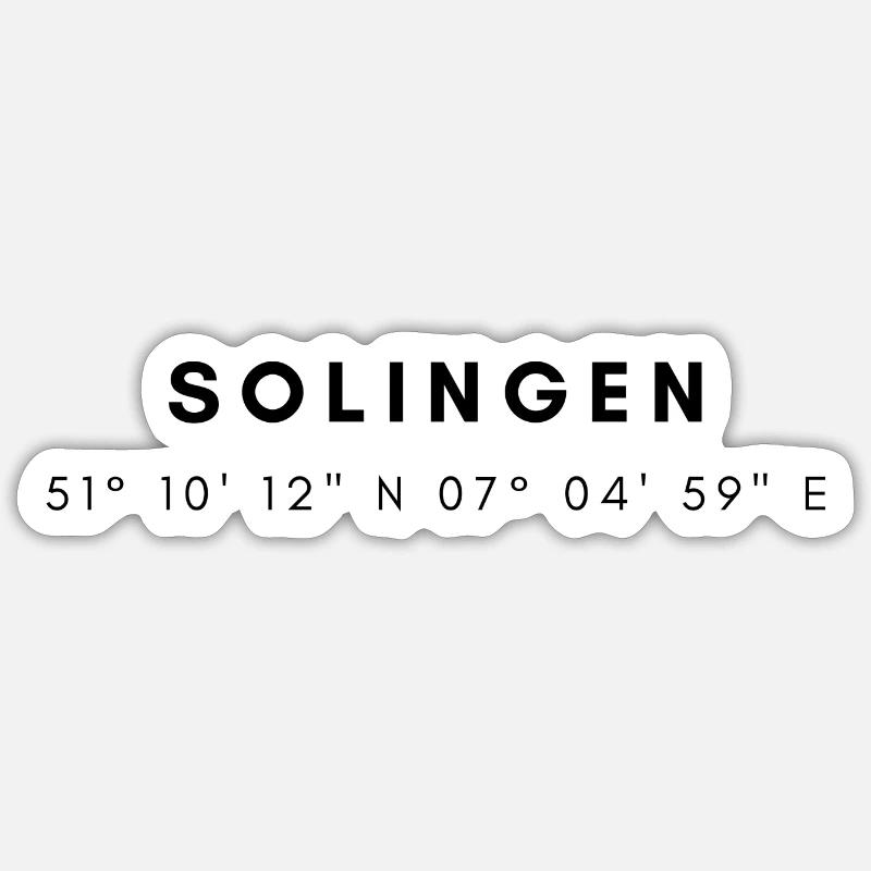 Coordonnées Solingen - Sticker taille S (10 x 10 cm) - blanc mat