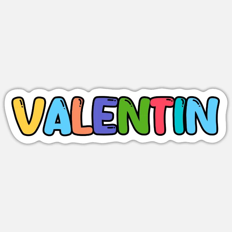 Nom - Valentin Sticker taille S (10 x 10 cm)