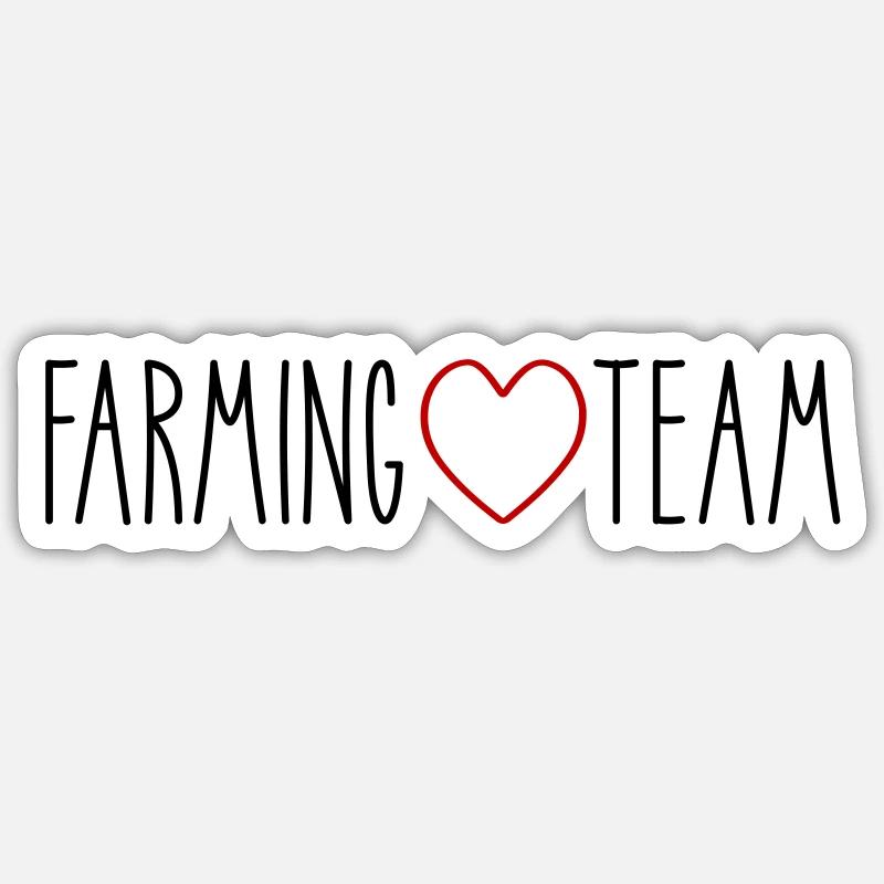 Farming Team Herz - Sticker Größe S (10 x 10 cm) - Mattweiß