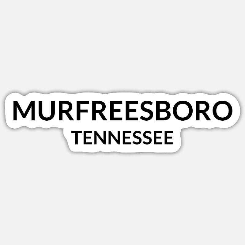 Murfreesboro, Tennessee, États-Unis - Sticker taille S (10 x 10 cm) - blanc mat