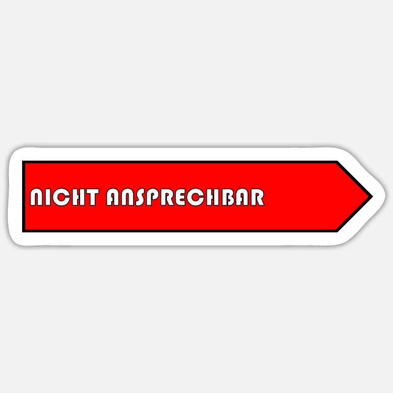 Textzug "nicht ansprechbar" - Sticker Größe S (10 x 10 cm) - Mattweiß
