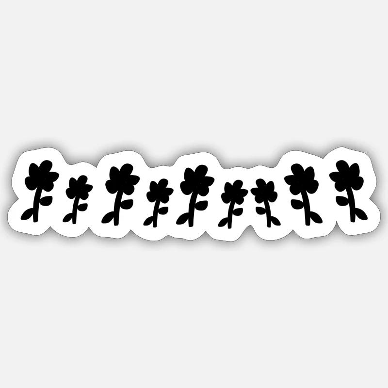 fleurs plantes fleur icône ligne - Sticker taille S (10 x 10 cm) - blanc mat