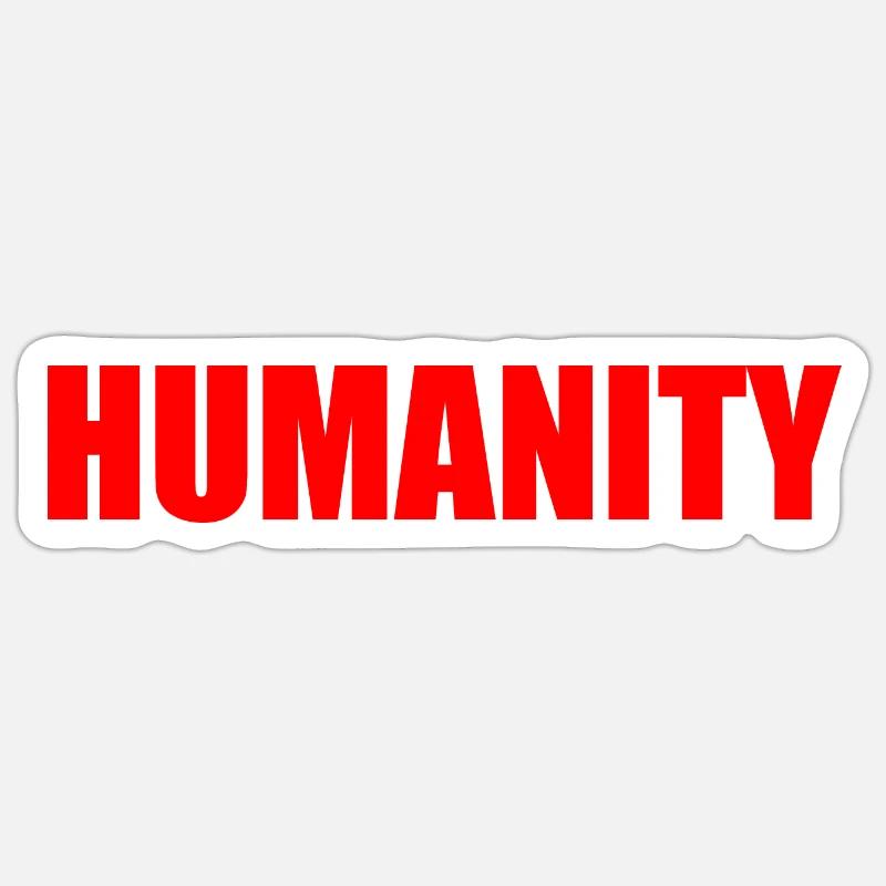 Humanity - Sticker taille S (10 x 10 cm) - blanc mat