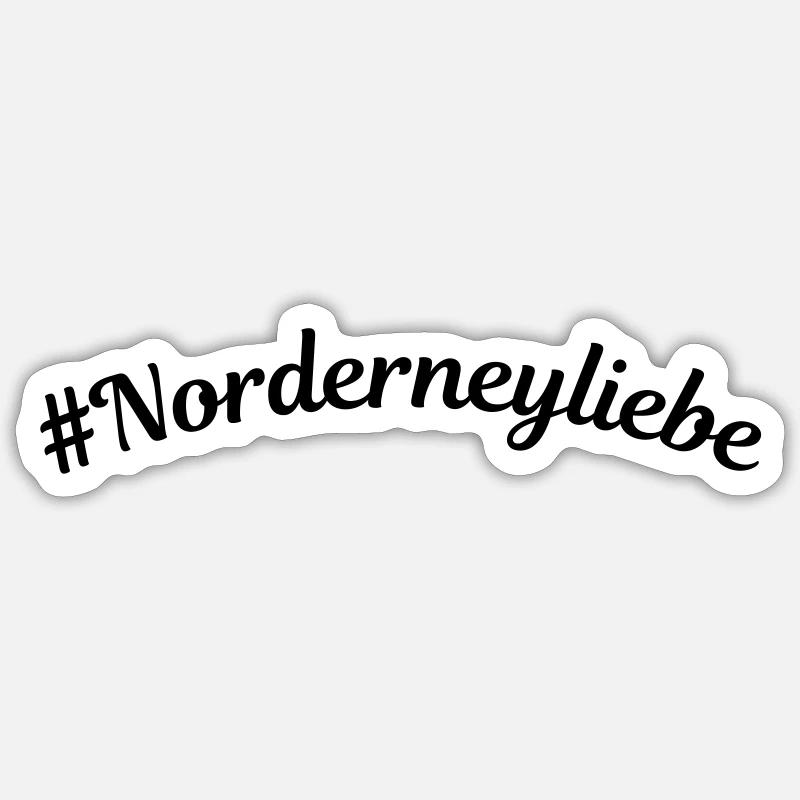 Norderneyliebe - Sticker Größe S (10 x 10 cm) - Mattweiß