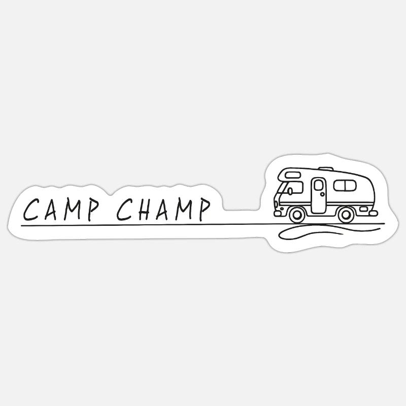 wohnmobil camp champ spruch camping Sticker Größe S (10 x 10 cm)