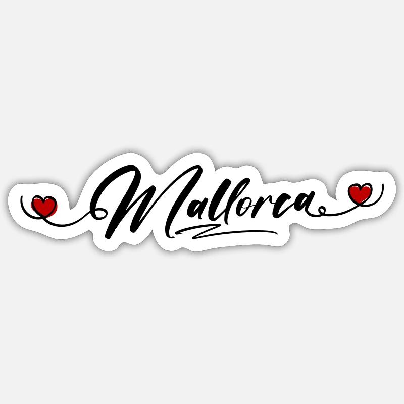 Cœur de Majorque - Sticker taille S (10 x 10 cm) - blanc mat