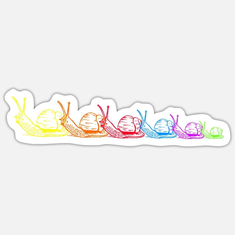 Rainbow Snails Snail Shell LGBT - Sticker size S (10 x 10 cm) - white matte