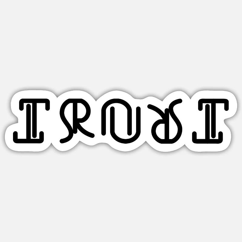 TRUST AMBIGRAM digital - Sticker size S (10 x 10 cm) - white matte
