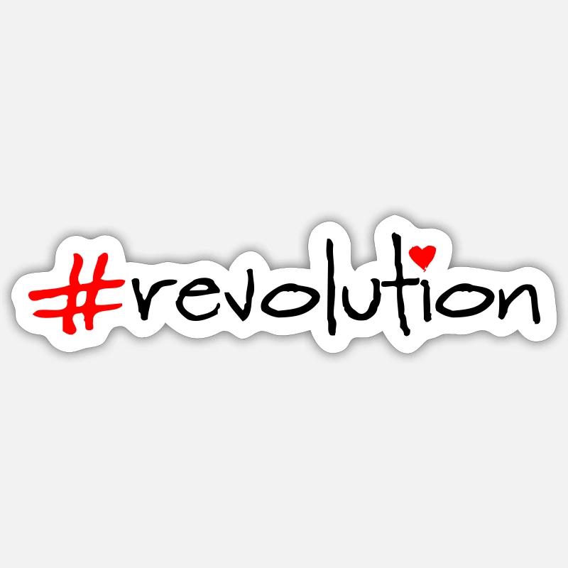 revolution - Sticker Größe S (10 x 10 cm) - Mattweiß