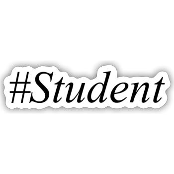 #Student Logo Schwarz - Sticker Größe S (10 x 10 cm) - Mattweiß - Vorne