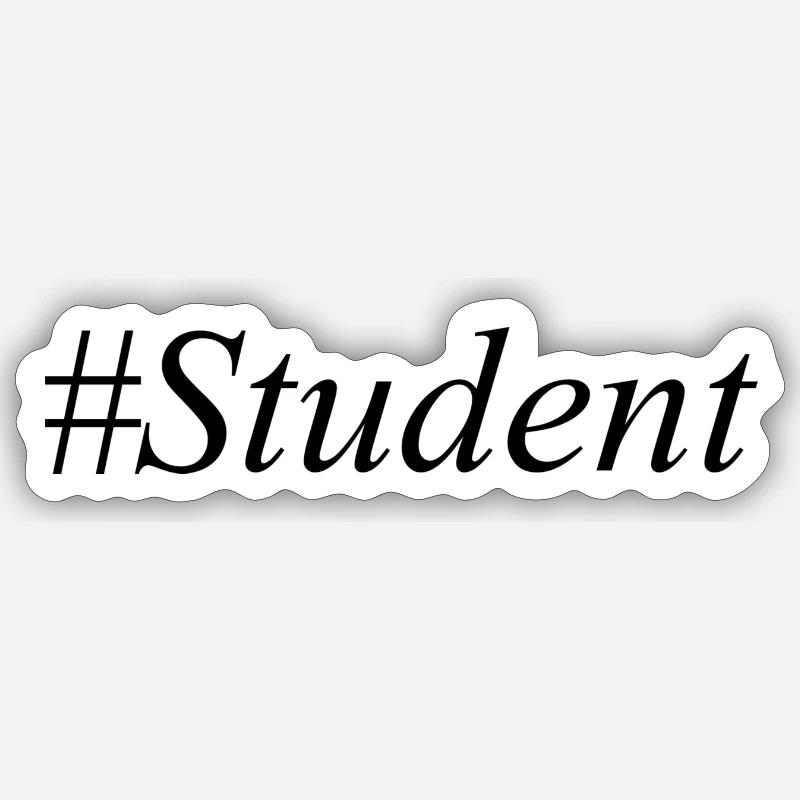 #Student Logo Noir Sticker taille S (10 x 10 cm)