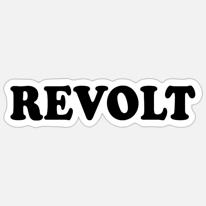 Revolt - Sticker taille S (10 x 10 cm) - blanc mat