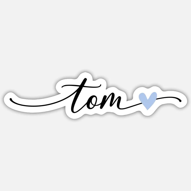 Tom Name Calligraphy Font Sticker size S (10 x 10 cm)