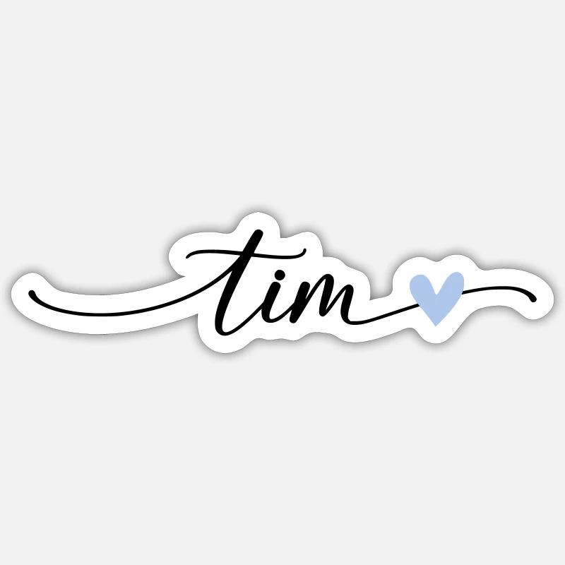 Tim Name Calligraphy Font - Sticker size S (10 x 10 cm) - white matte