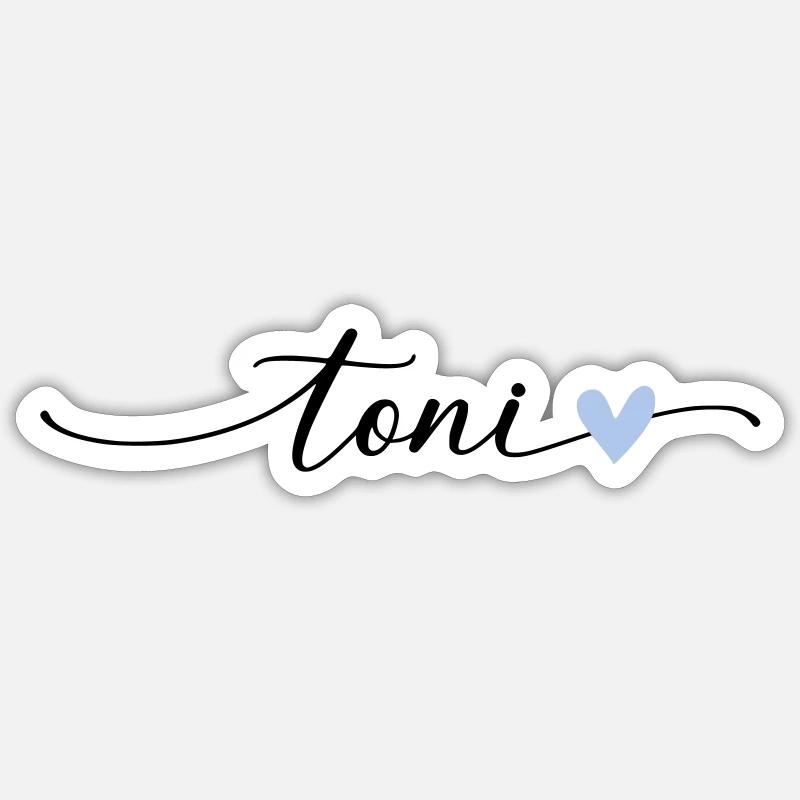 Toni Name Calligraphy Font - Sticker size S (10 x 10 cm) - white matte