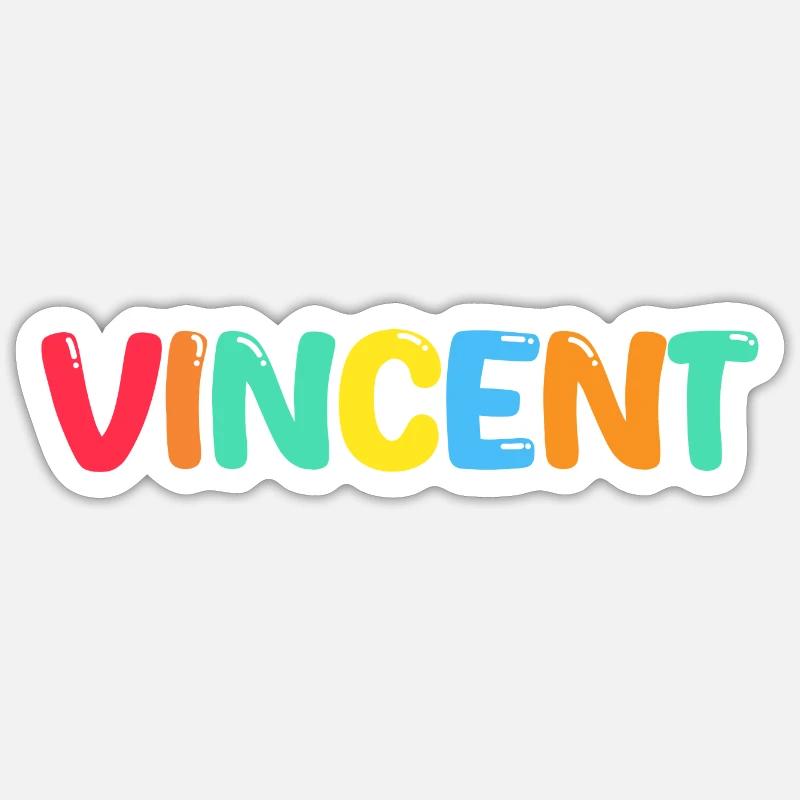 Name - Vincent Sticker size S (10 x 10 cm)